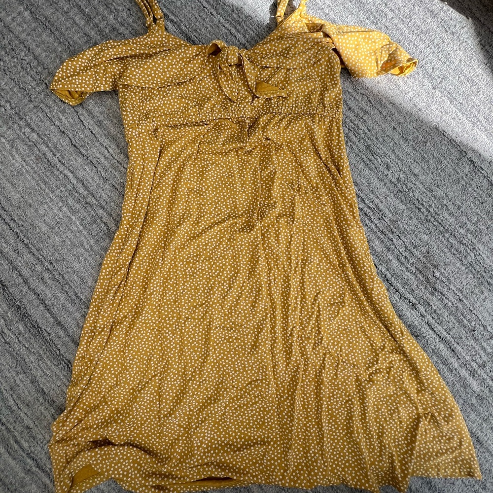 Old Navy Mustard Polka Dot Mini Dress